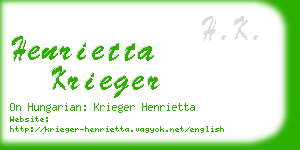 henrietta krieger business card